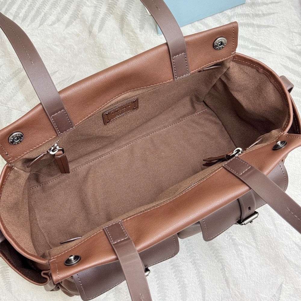 Pra*a Route medium leather tote bag(HIGH-END GRADE)