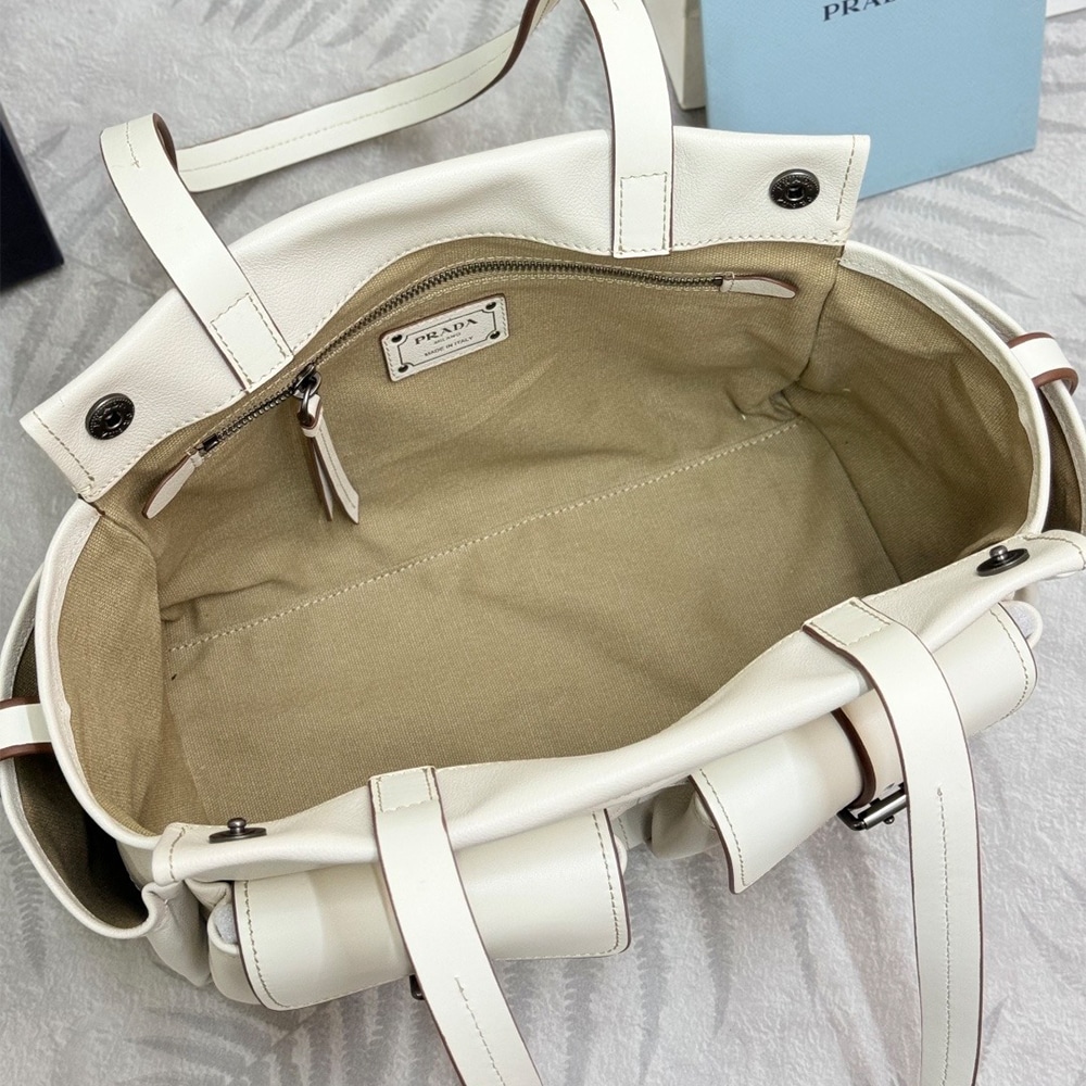 Pra*a Route medium leather tote bag(HIGH-END GRADE)