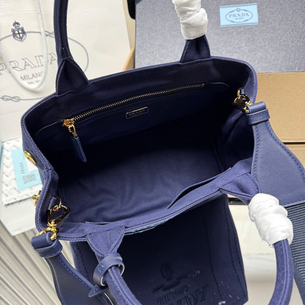 Pra*a Jardiniere small cotton canvas bag(HIGH-END GRADE)