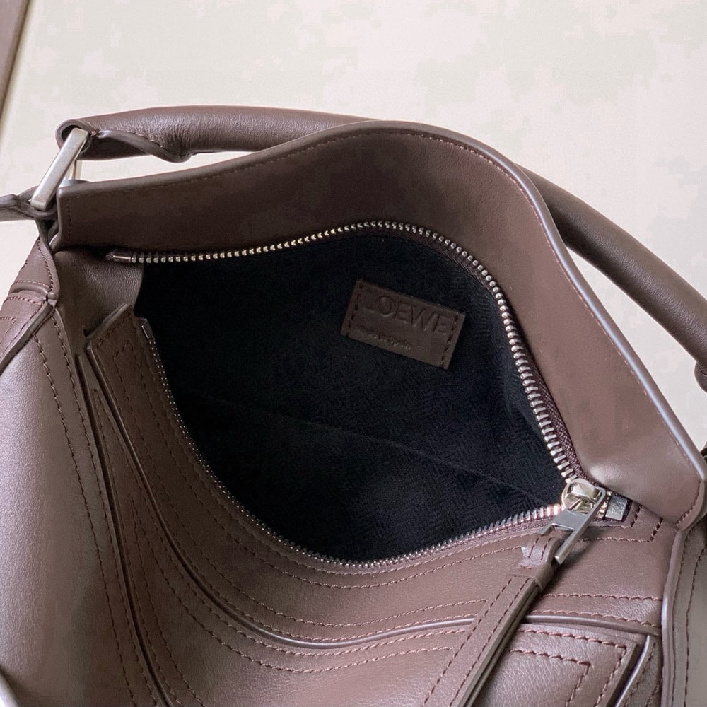 L0ew* Small Puzzle Biker bag in shiny calfskin (HIGH-END GRADE)