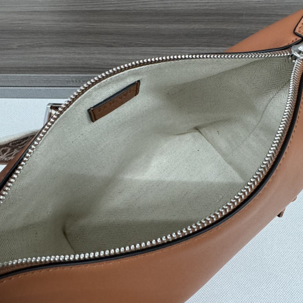 L0ew* Small Cubi crossbody bag in S*pple smooth calfskin and jacquard (HIGH-END GRADE)