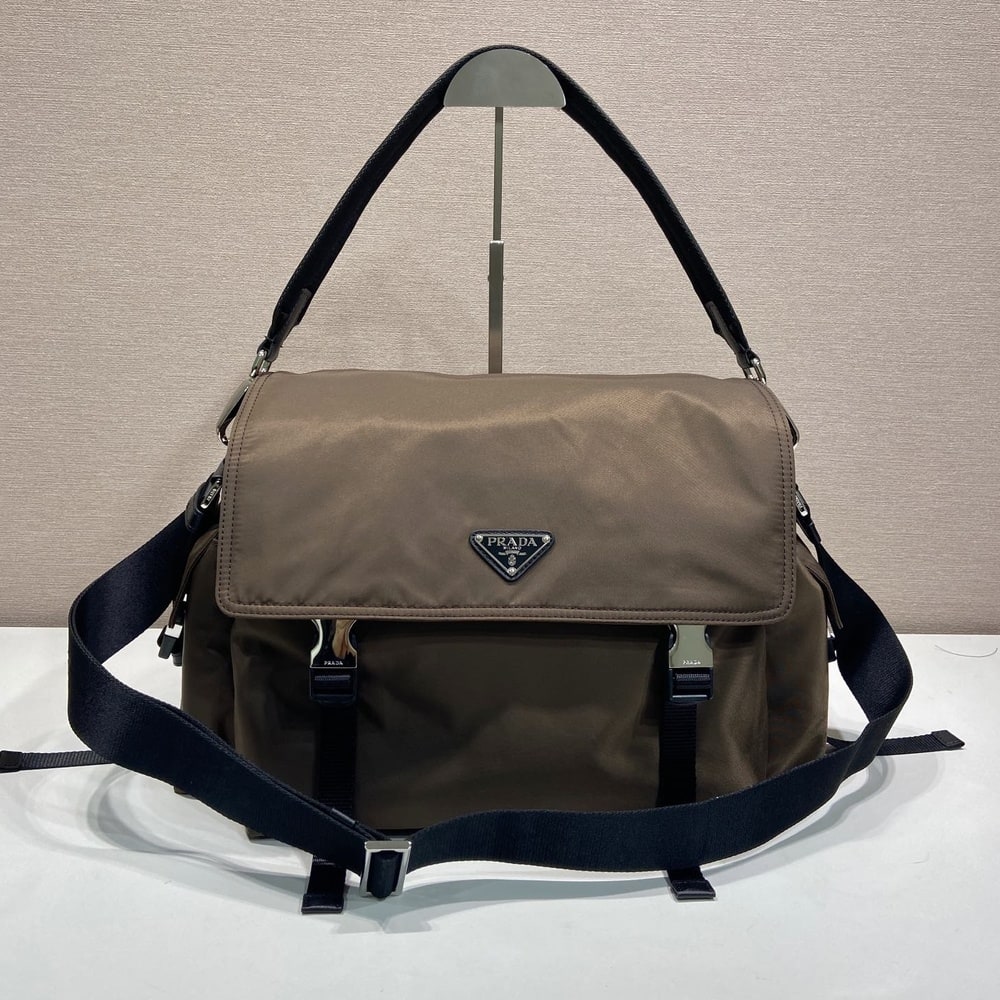 Pra*a Explore Re-Nylon and leather bag(HIGH-END GRADE)