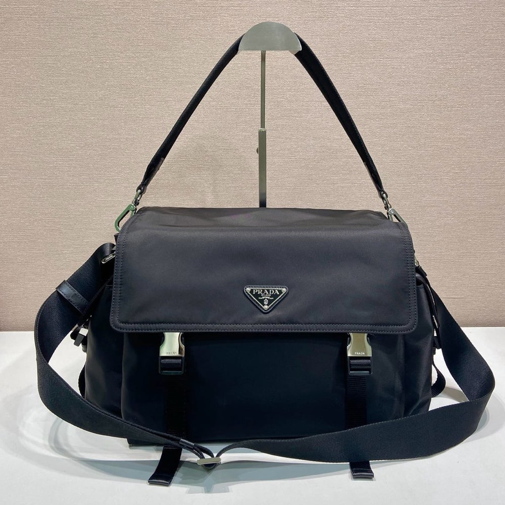 Pra*a Explore Re-Nylon and leather bag(HIGH-END GRADE)