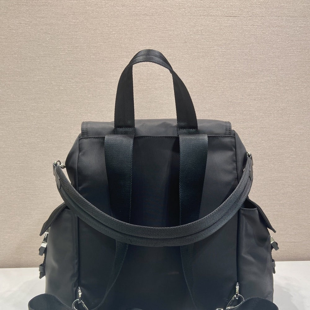 Pra*a Explore Re-Nylon and leather backpack(HIGH-END GRADE)