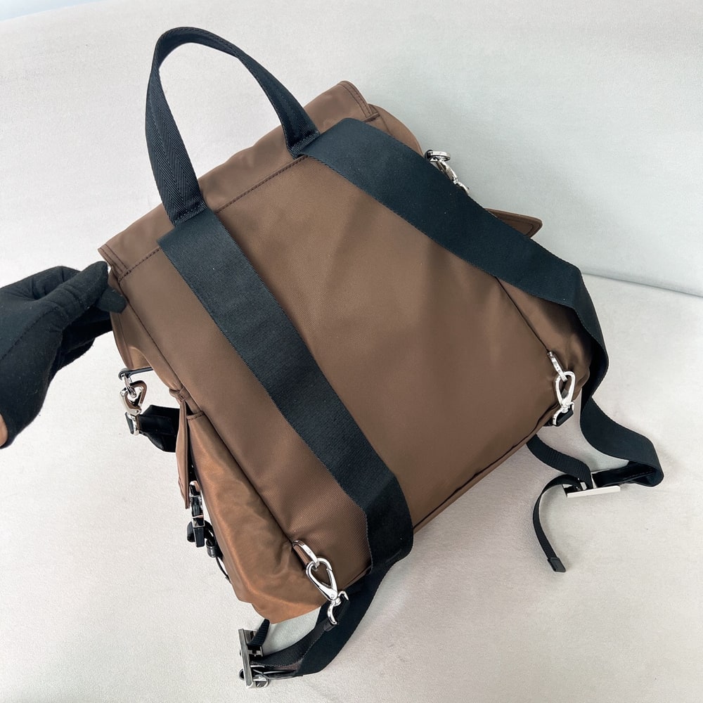 Pra*a Explore Re-Nylon and leather backpack(HIGH-END GRADE)