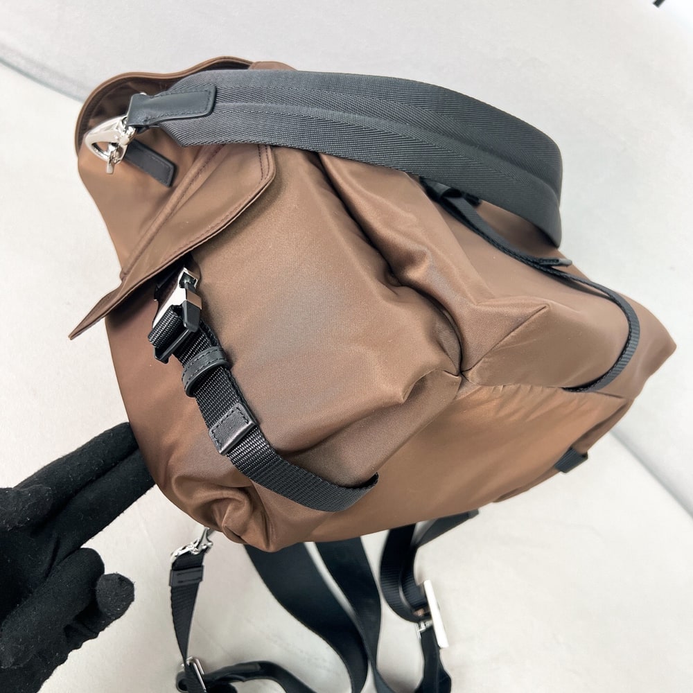 Pra*a Explore Re-Nylon and leather backpack(HIGH-END GRADE)