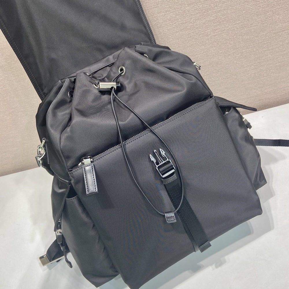 Pra*a Explore Re-Nylon and leather backpack(HIGH-END GRADE)