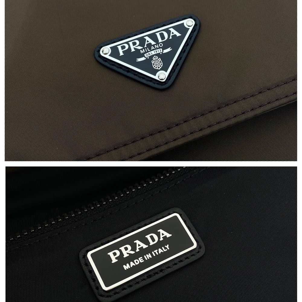 Pra*a Explore Re-Nylon and leather bag(HIGH-END GRADE)